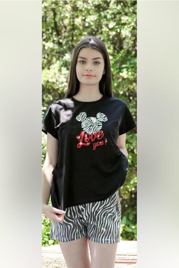 ΚΟΡΙΤΣΙΣΤΙΚΗ ΕΦΗΒΙΚΗ ΚΟΝΤΗ ΒΑΜΒΑΚΕΡΗ ΠΙΤΖΑΜΑ ΜΕ ΤΥΠΩΜΑ ANIMAL ZEBRA