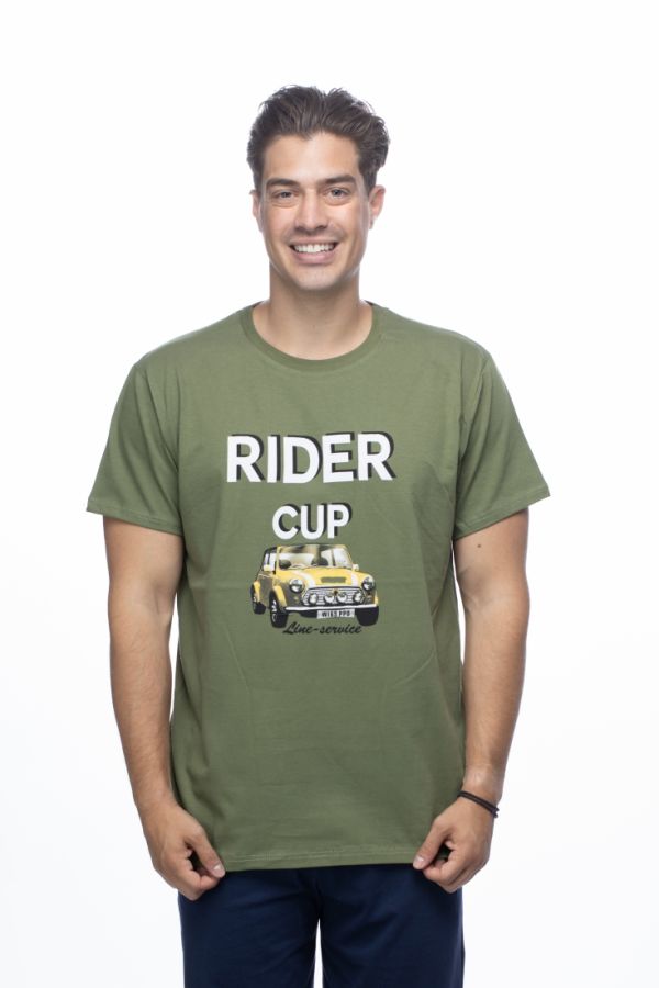 ΑΝΔΡΙΚΟ ΒΑΜΒΑΚΕΡΟ T-SHIRT ΜΕ ΤΥΠΩΜΑ RIDER CUP
