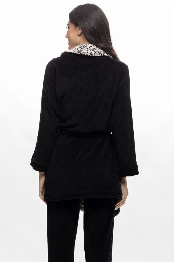 ΓΥΝΑΙΚΕΙΑ ΚΟΝΤΗ ΡΟΜΠΑ FLEECE ΜΟΝΟΧΡΩΜΗ ΜΕ ΑΝΙΜΑΛ ΠΕΤΑ