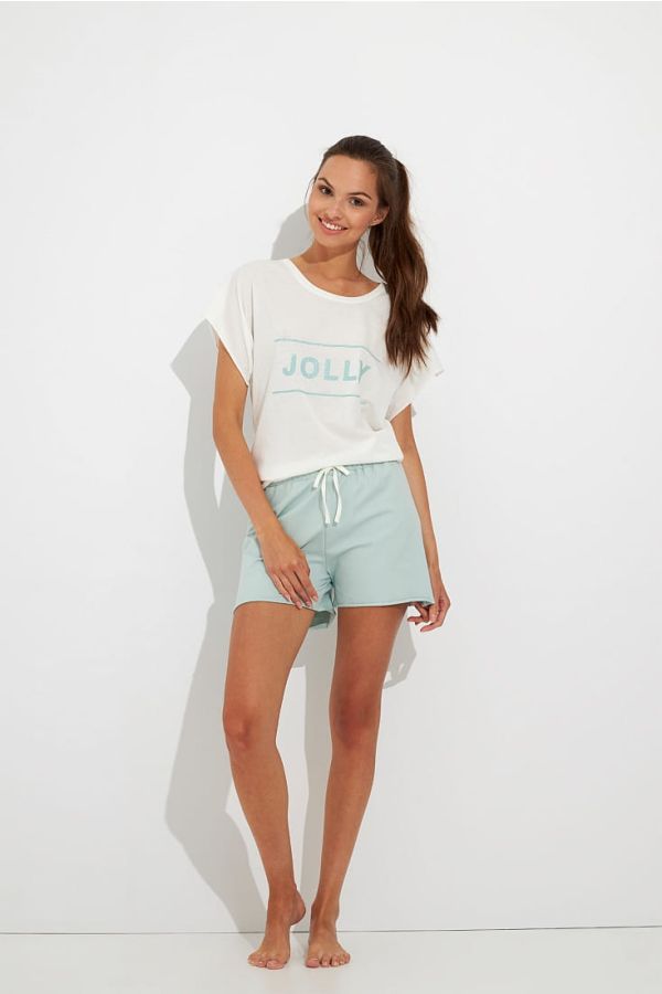 ΓΥΝΑΙΚΕΙΑ MODAL ΠΙΤΖΑΜΑ KONTH ΜΕ ΣΤΑΜΠΑ GLITTER JOLLY ΑΝΟΙΧΤΟ ΛΑΙΜΟ KAI KONTO MANIKI