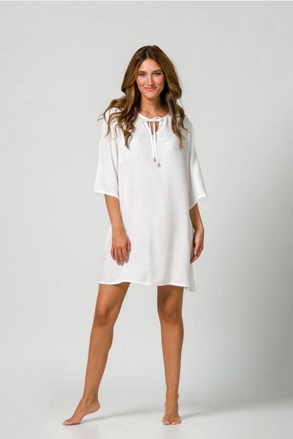 WOMAN VISCOSE TUNIC LARGE LINE UNICOLOR ROUND NECK 3/4 SLEEVES