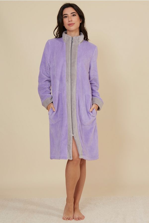 ΓΥΝΑΙΚΕΙΑ MIDI FLEECE ΡΟΜΠΑ ΜΟΝΟΧΡΩΜΗ ΜΕ ΦΕΡΜΟΥΑΡ ΚΑΙ ΠΛΑΙΝΕΣ ΤΣΕΠΕΣ