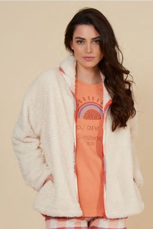 ΓΥΝΑΙΚΕΙΑ FLEECE ΖΑΚΕΤΑ ΜΟΝΟΧΡΩΜΗ ΜΕ ΦΕΡΜΟΥΑΡ ΠΛΑΪΝΕΣ ΤΣΕΠΕΣ ΠΡΟΒΑΤΑΚΙ