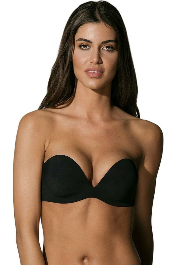 SECRET SENSE STRAPLESS CUP E ΓΥΝΑΙΚΕΙΟ T-SHIRT ΣΟΥΤΙΕΝ ΑΟΡΑΤΟ ΔΙΑΠΝΕΟΝ ΜΕ ΕΛΑΦΡΙΑ ΕΝΙΣΧΥΣΗ ΧΑΜΗΛΟ ΝΤΕΚΟΛΤΕ KAI ΣΙΛΙΚΟΝΗ ΣΤΗ ΠΛΑΤΗ