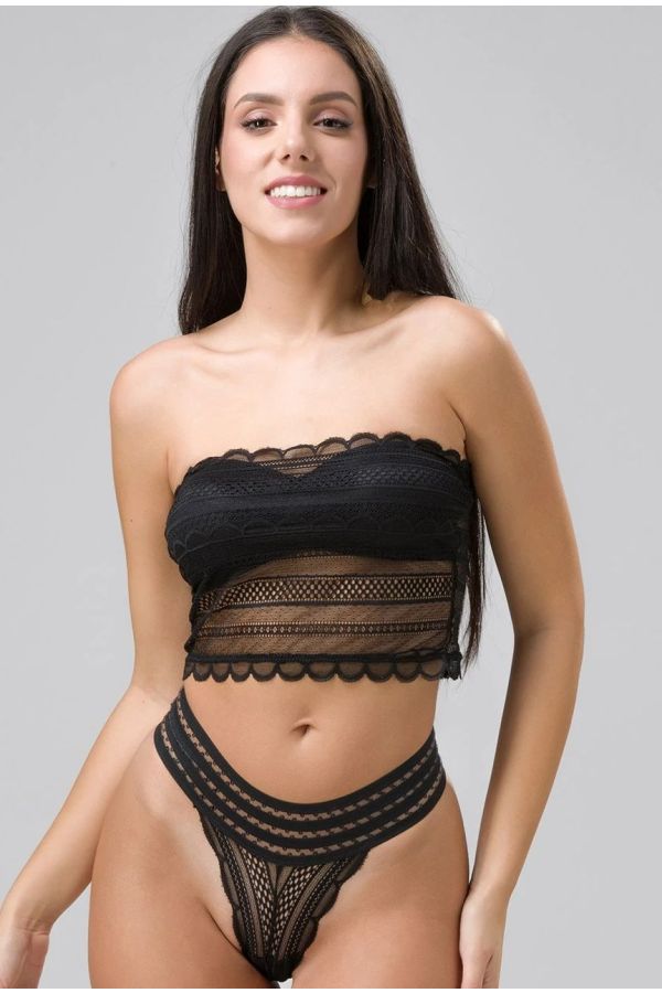 LUNA CAT'S - ΣΟΥΤΙΕΝ LONG LINE STRAPLESS, ΜΕ ΑΦΑΙΡΟΥΜΕΝΕΣ ΤΙΡΑΝΤΕΣ ΚΑΙ ΔΑΝΤΕΛΑ.