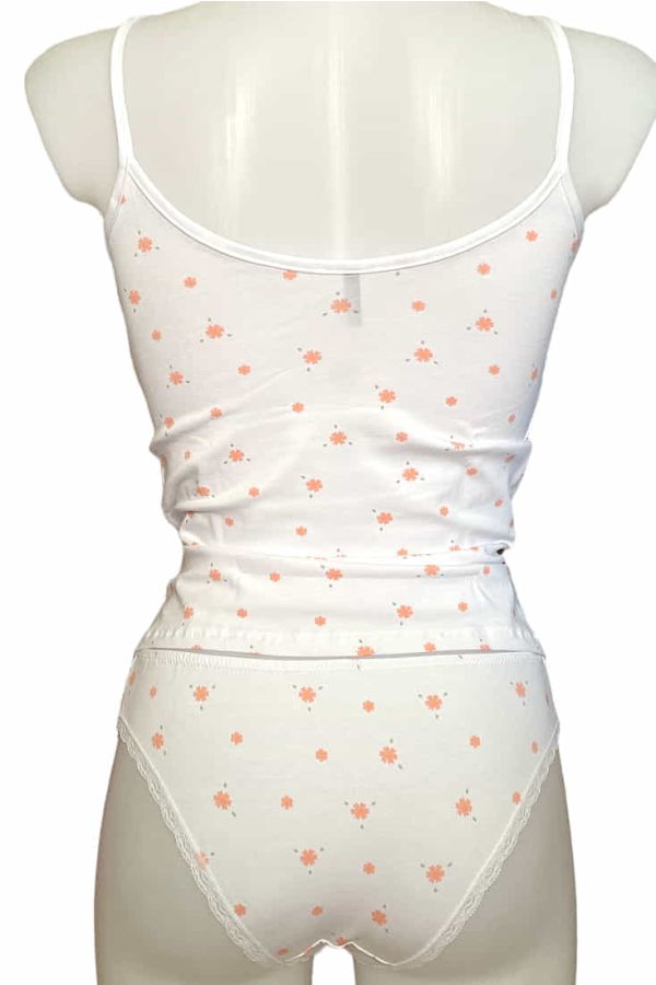 WOMAN COTTON SET OF V-ΤΑΝΚ AND BIKINI BRIEF FLORAL