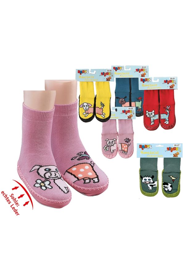 SOCKS 4 FUN ΚΑΛΤΣΟΠΑΝΤΟΦΛΑ ΠΑΙΔΙΚΗ ΒΑΜΒΑΚΕΡΗ ΜΕ ΔΕΡΜΑΤΙΝΗ ΣΟΛΑ ΚΑΙ ΣΧΕΔΙΟ ΖΩΑΚΙΑ (1 ΖΕΥΓΟΣ)