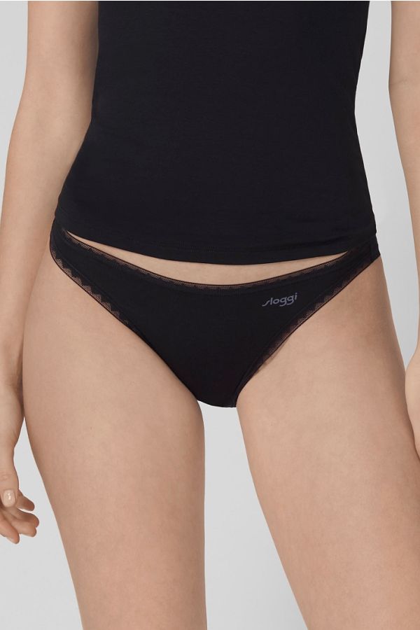 2-PACK ΓΥΝΑΙΚΕΙΟ ΟΡΓΑΝΙΚΑ ΒΑΜΒΑΚΕΡΟ ΣΛΙΠ BIKINI ΜΕ ΤΕΛΕΙΩΜΑΤΑ ΔΑΝΤΕΛΑΣ-SLOGGI GO MINI
