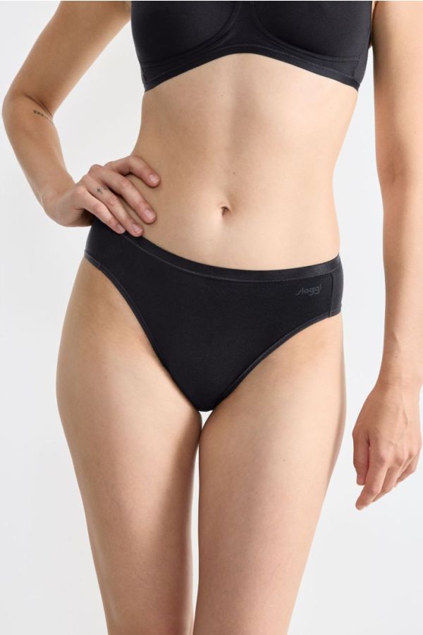 3-PACK ΓΥΝΑΙΚΕΙΟ ΣΛΙΠ BIKINI ΨΗΛΟΜΕΣΟ ΒΑΜΒΑΚΕΡΟ ΜΟΝΟΧΡΩΜΟ ΜΕ ΠΛΑΚΕ ΡΑΦΕΣ-SLOGGI GO DAILY COTTON TAI
